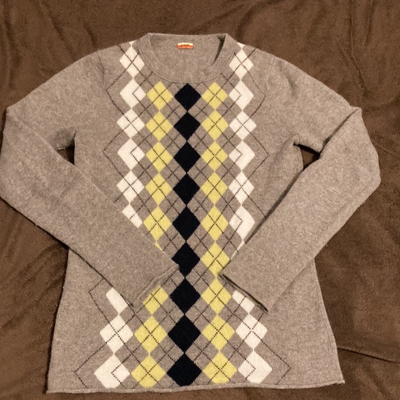 J Crew Cashmere Argyle Sweater - Picture 3 of 6